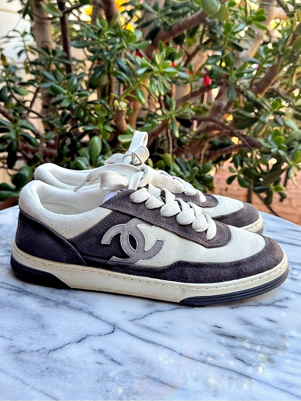 Chanel Women's Sneakers Gray & Black EU 38.5
